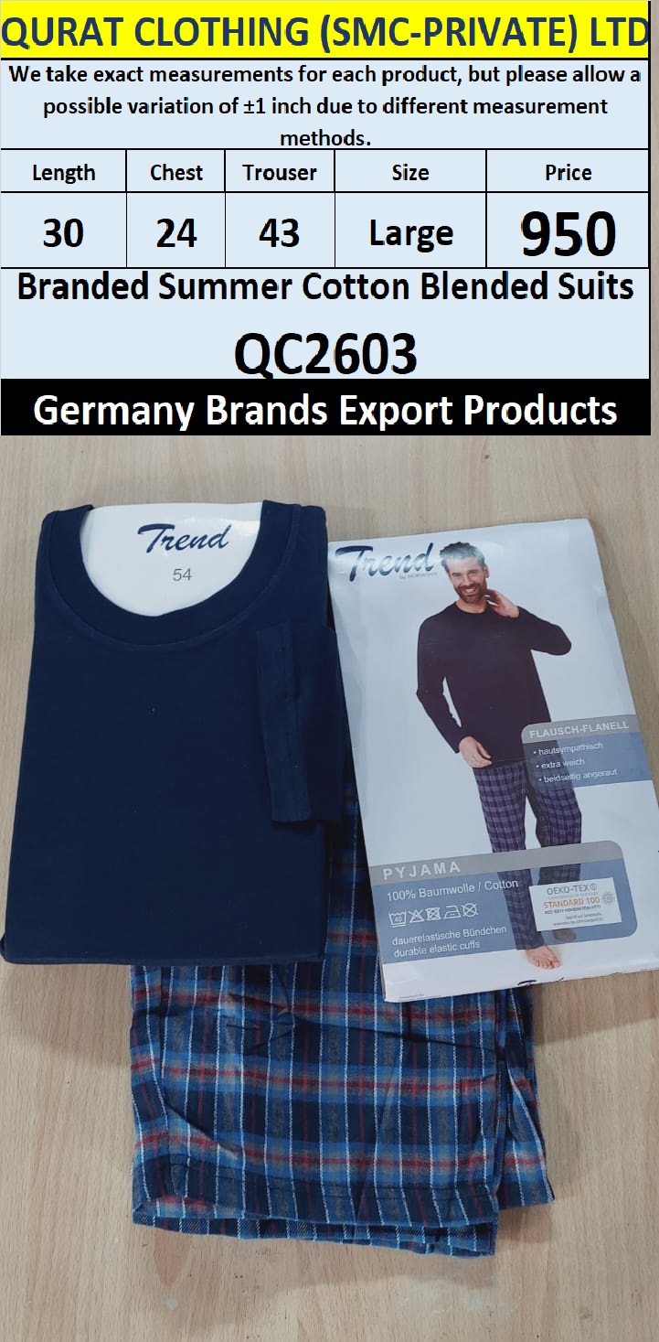 International Brands Summer Cotton Blended Suits Export Germany QC2603