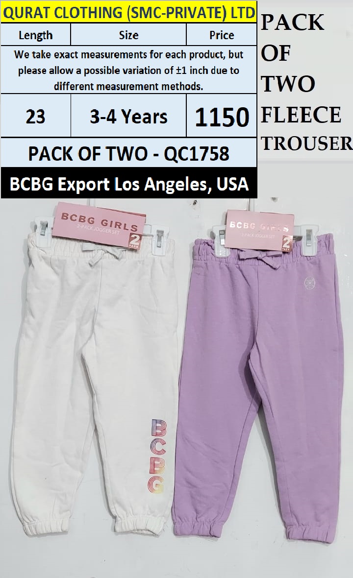 BCBG Brand Fleece PACK OF TWO Trouser QC1758 Export Los Angeles - USA | Qurat Clothing