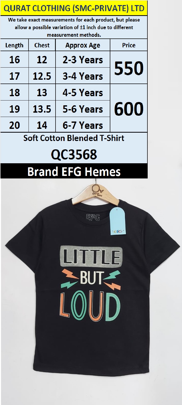 EFG Hemes Brand Soft Cotton Blended T-shirts QC3568