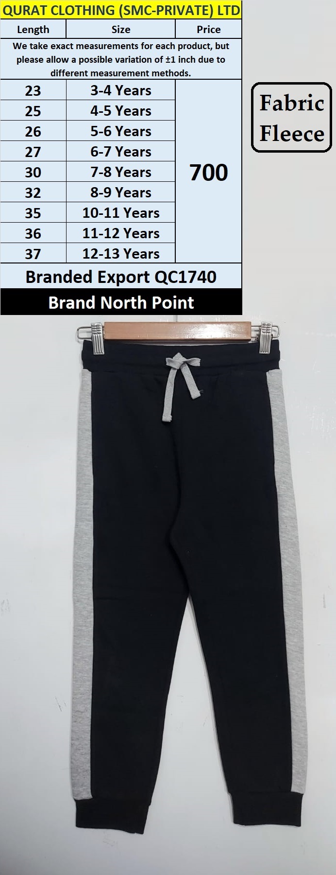 North Point Brand Export Fleece Trouser QC1740