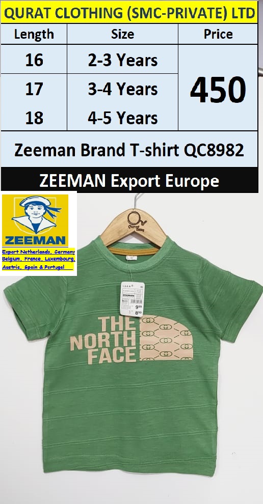 Zeeman Brand T-shirt QC8982 Export Europe