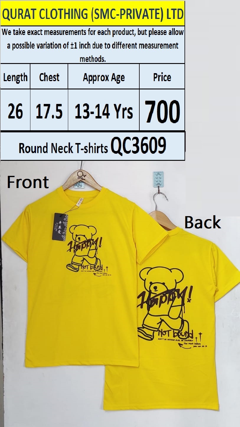 Round Neck Soft Cotton Blended T-shirts QC3609