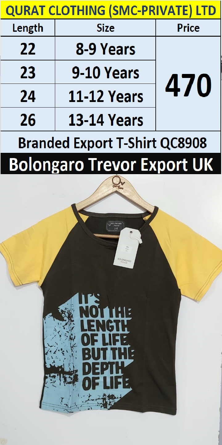 Bolongaro Trevor Branded T-Shirt QC8908 Export United Kingdom