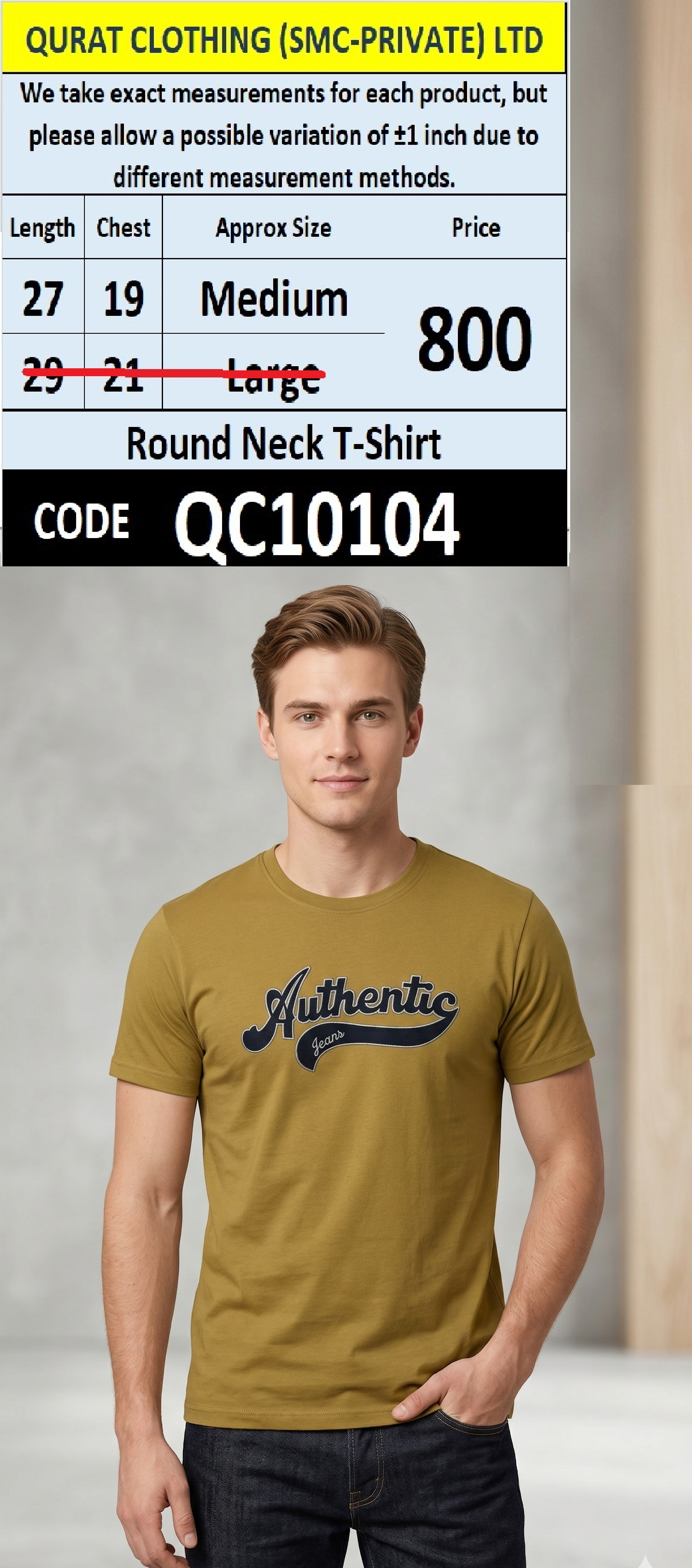 Round Neck Polo T-shirt - QC10104