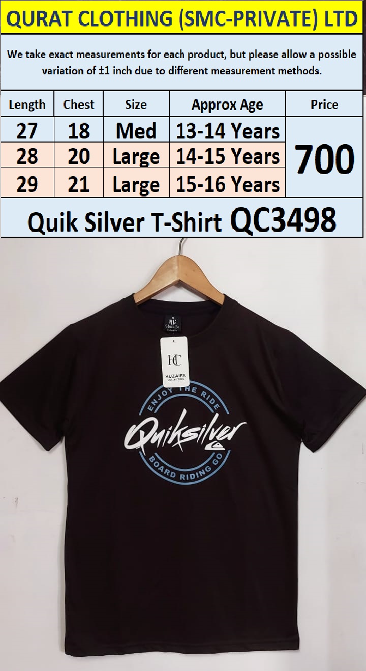Soft Cotton Blended Quik Silver T-Shirt QC3498