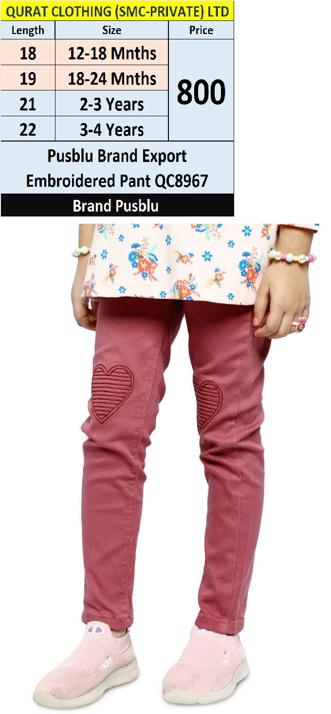 Pusblu Branded Export Embroidered Pant QC8967 