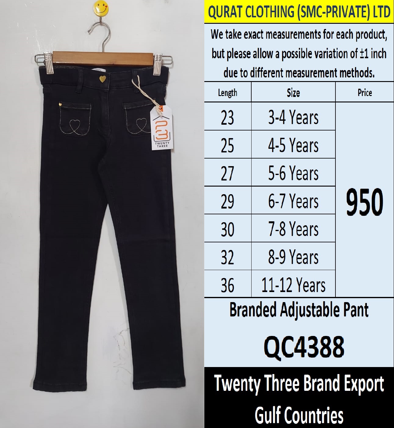 Twenty-Three Brand Adjustable Pant Export Gulf Countries - QC4388