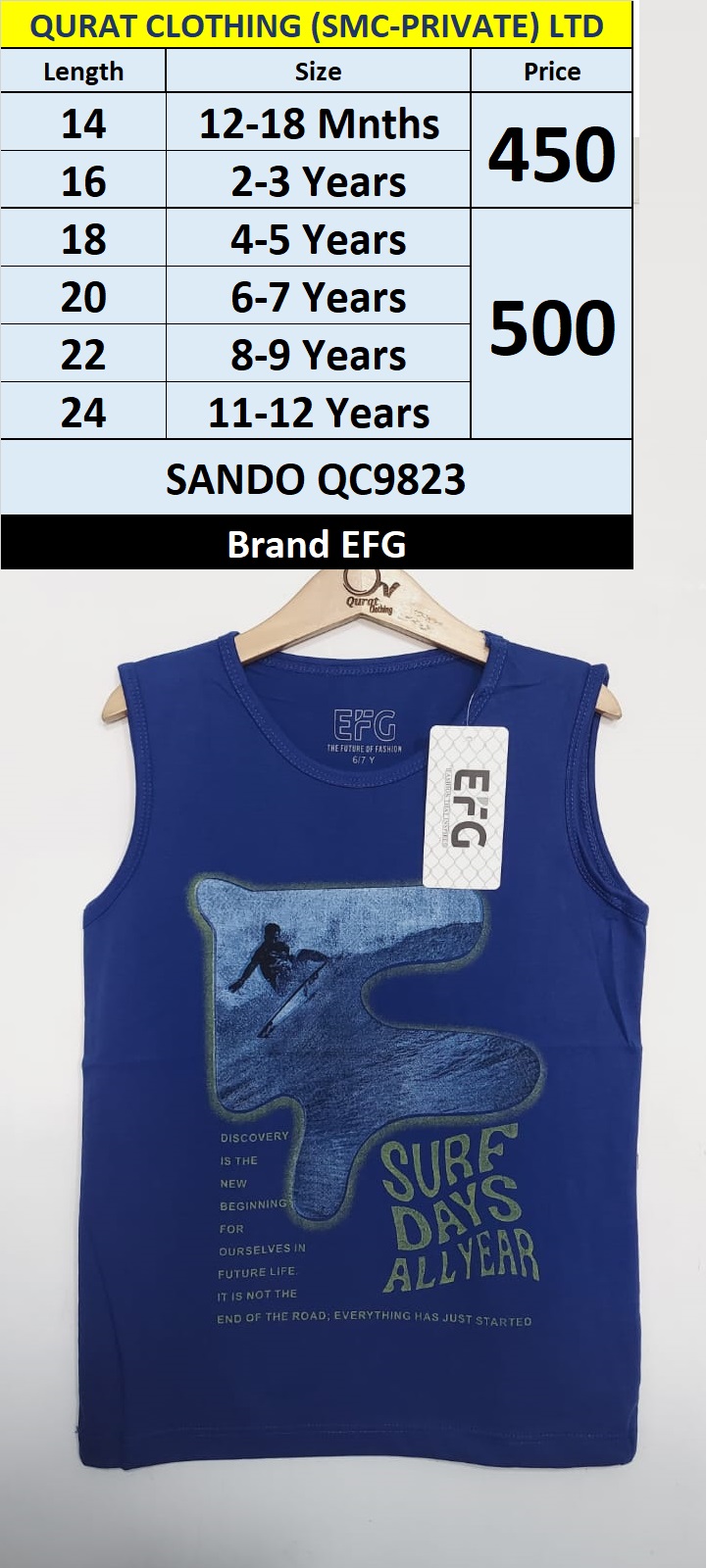 EFG Brand Surf Days All Years SANDO QC9823