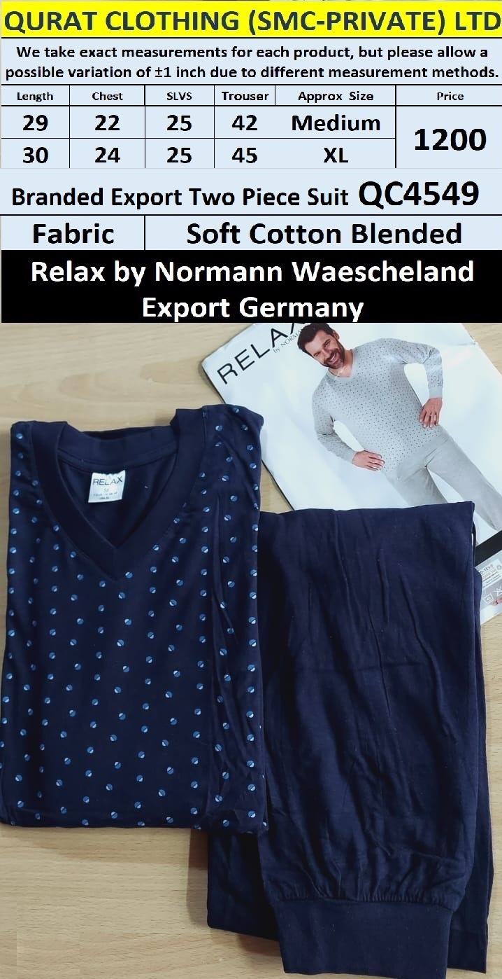 Relax by Normann Waescheland Branded Two Piece Suits QC4549 Export Germany