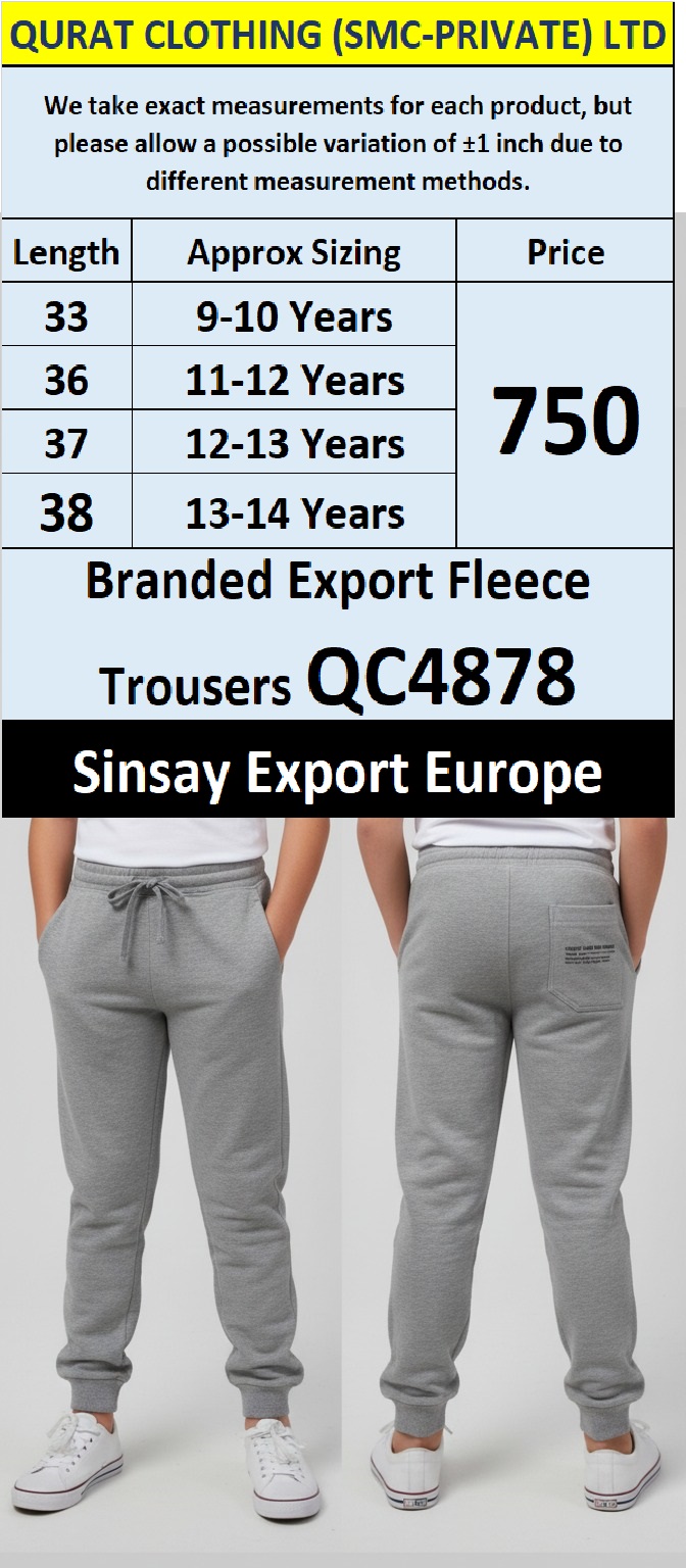 Sinsay Brand Grey Fleece Jogger Trousers QC4878 – Branded Export Europe