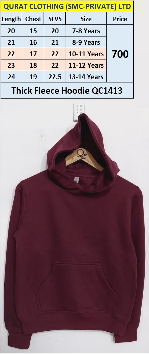 Branded Export Thick Fleece Hoodie QC1413