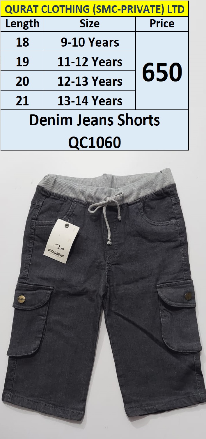 Pull-On Cargo Denim Jeans Shorts QC1060