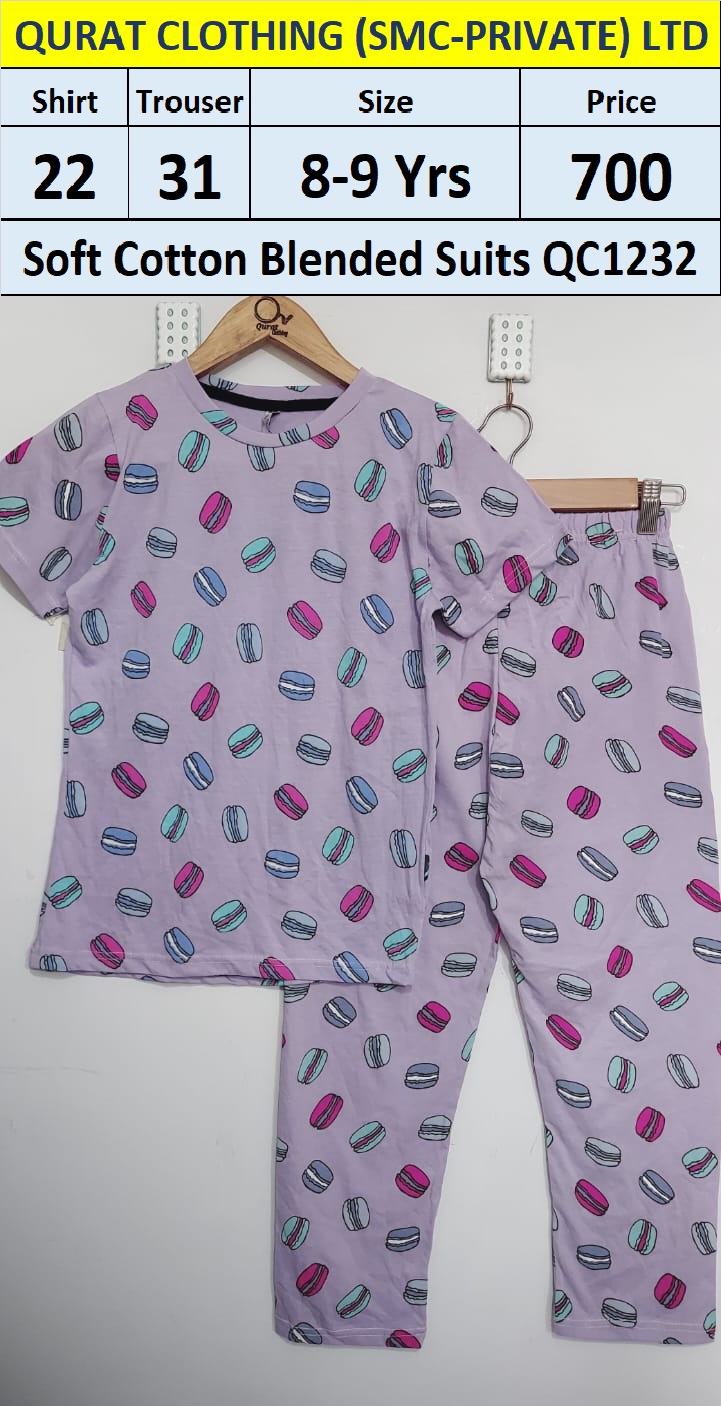 Soft Cotton Blended Burgers print Suit QC1232