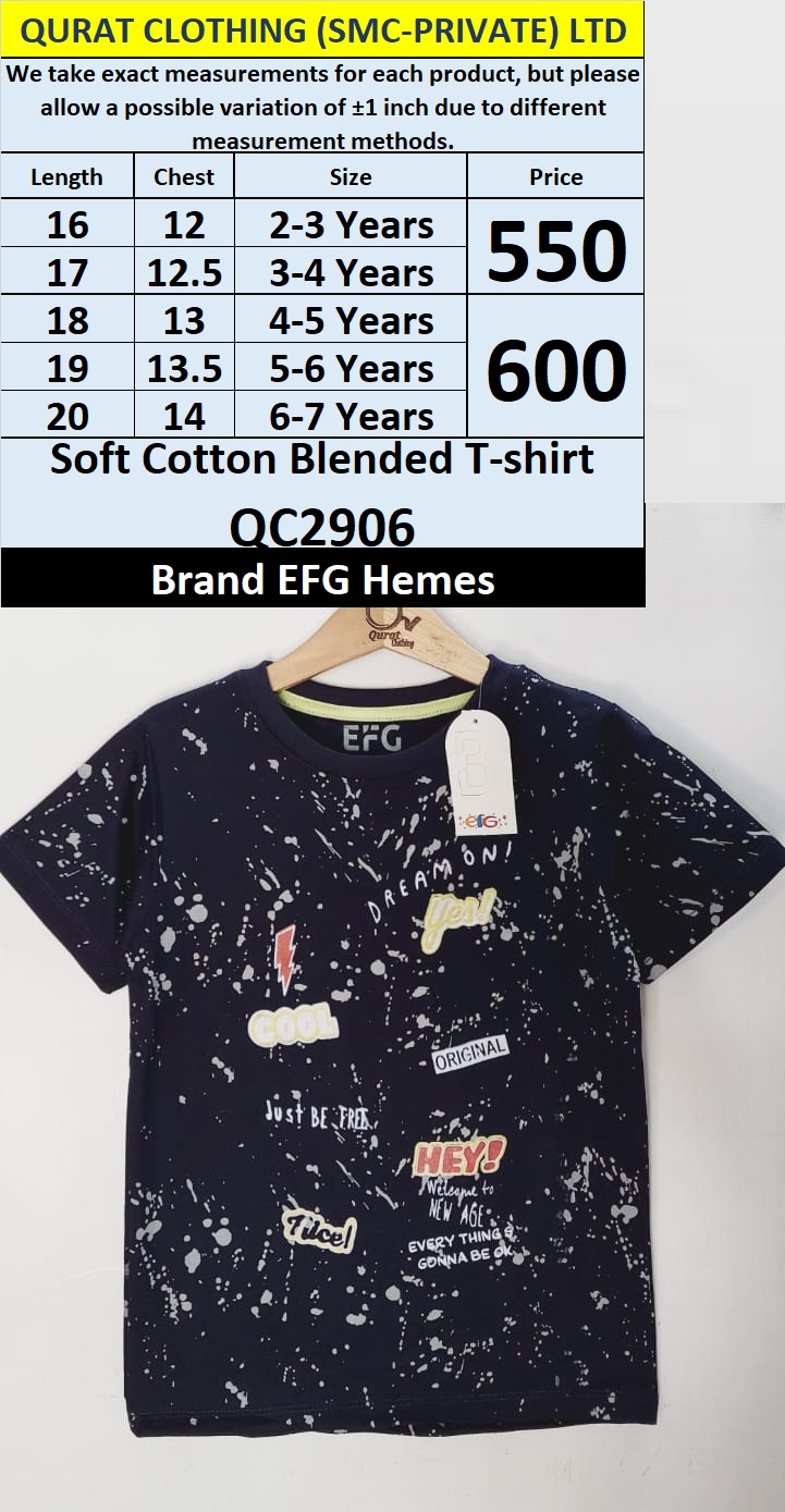 Soft Cotton Blended T-Shirt QC2906  Brand EFG Hemes