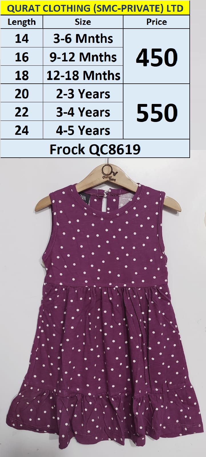 Purple Polka Dots Frock QC8619 (PD)