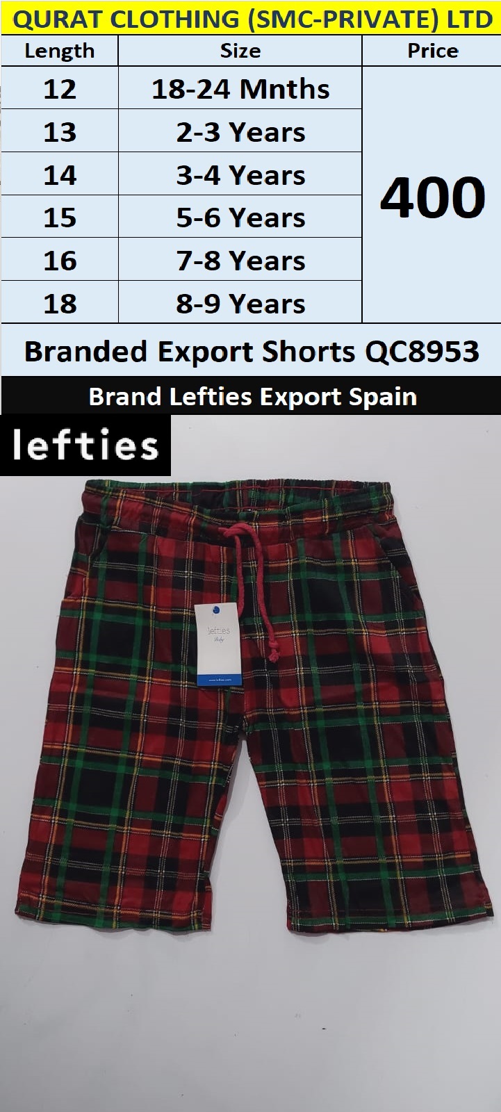 Lefties Brand Export Shorts QC8953 Export Spain