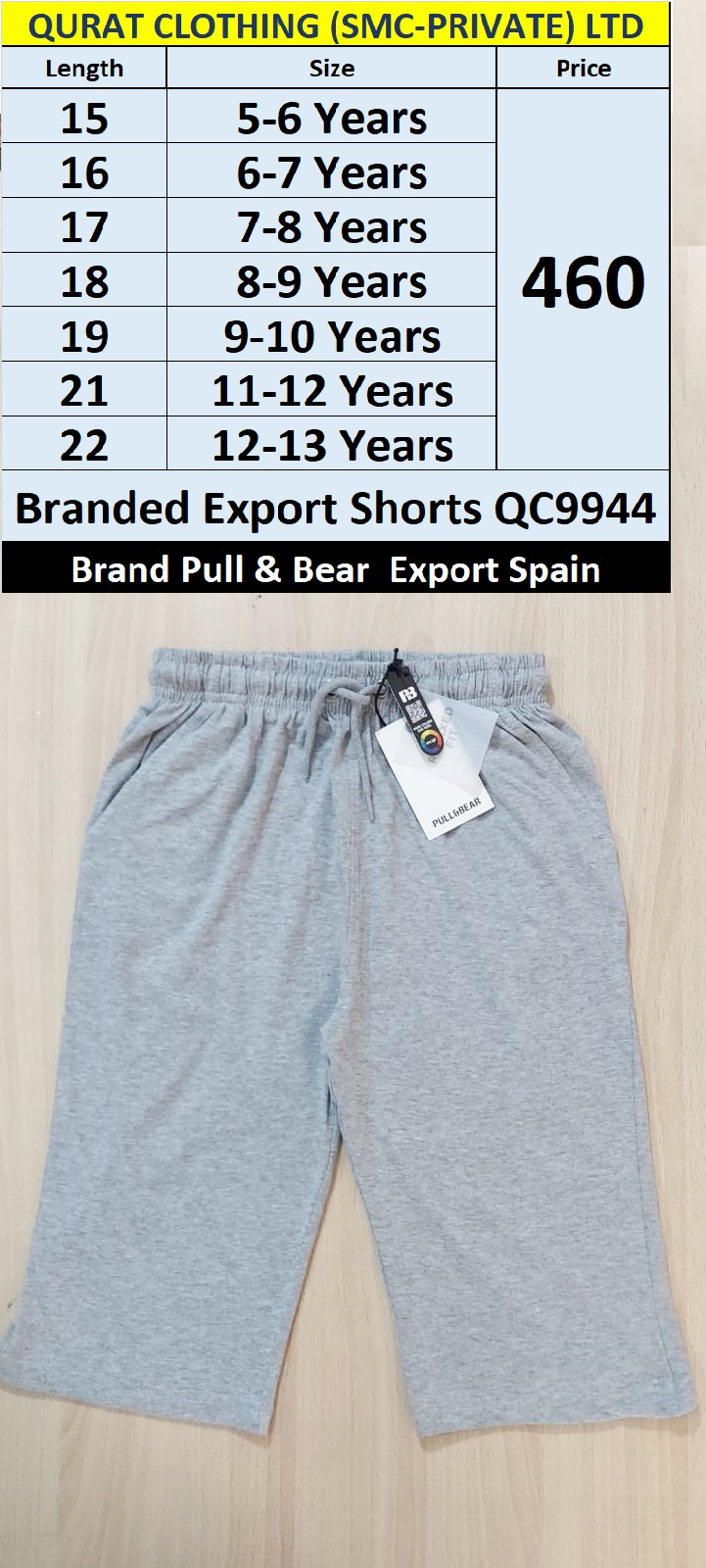 Pull & Bear Brand Shorts QC9944, Export Spain