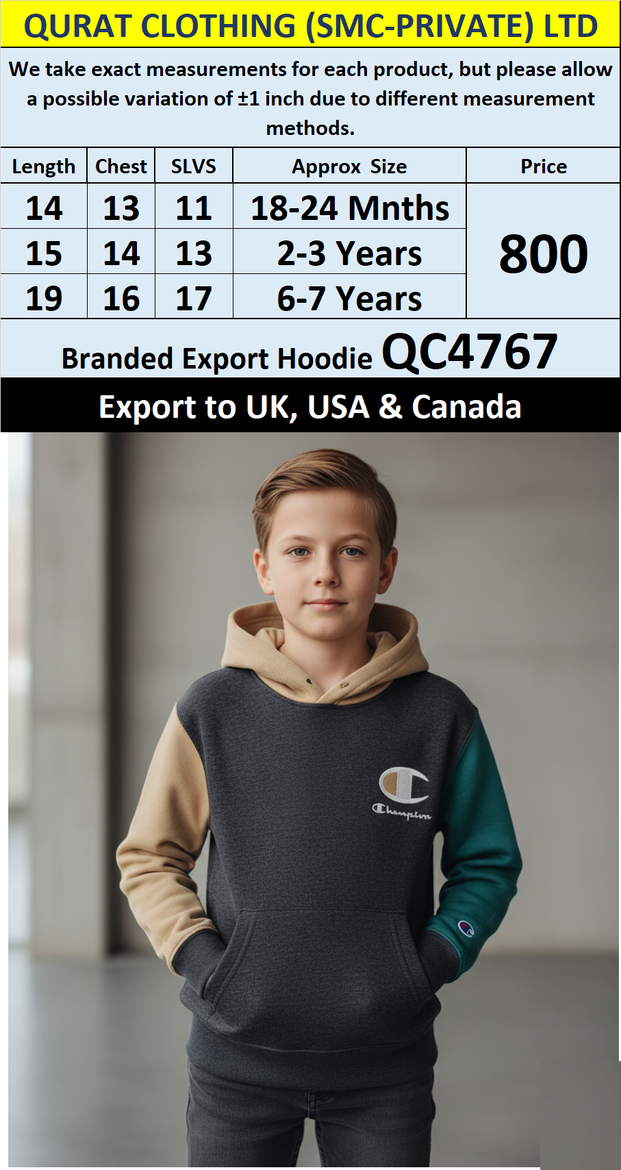 Branded Export UK, USA & Canada Top Brands Hoodie QC4767