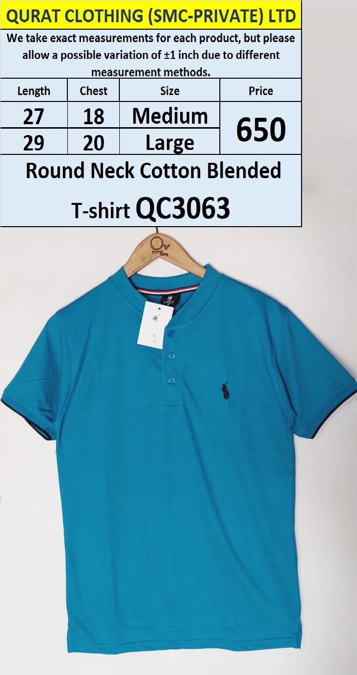 Round Neck Cotton Blended T-shirt QC3063