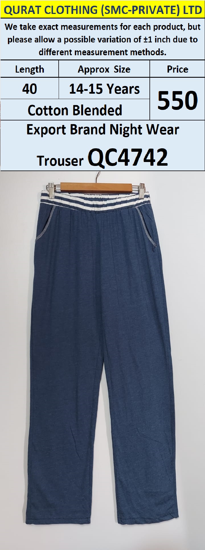 Export Brand Night Wear Trouser QC4742