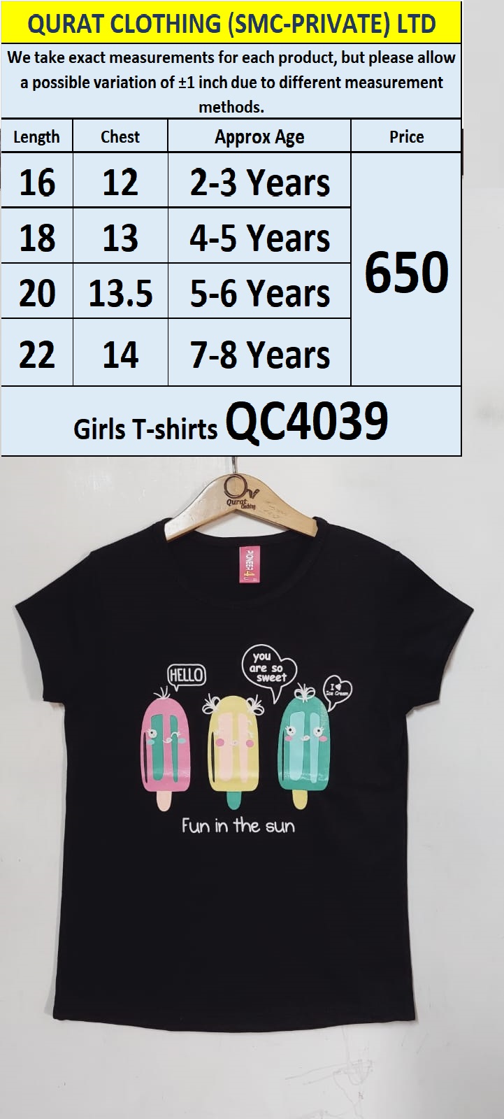 Girls T-shirts QC4039