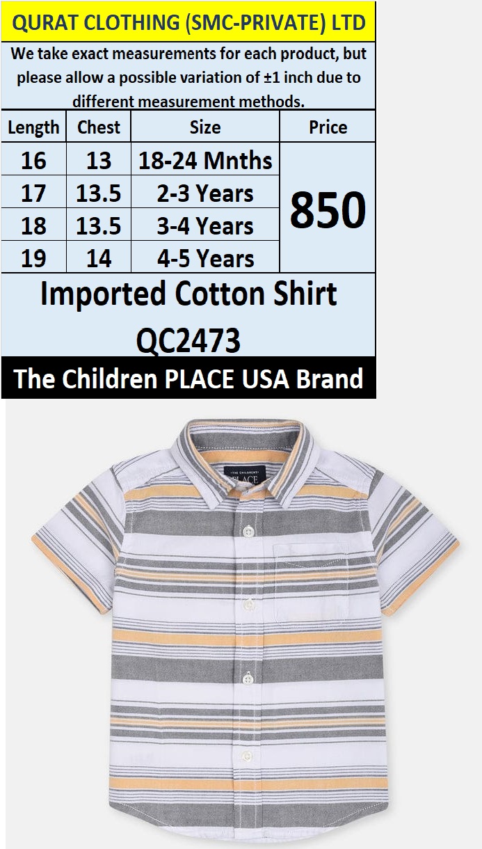 The Children Place Brand Imported Cotton Shirt QC2473 USA Brand