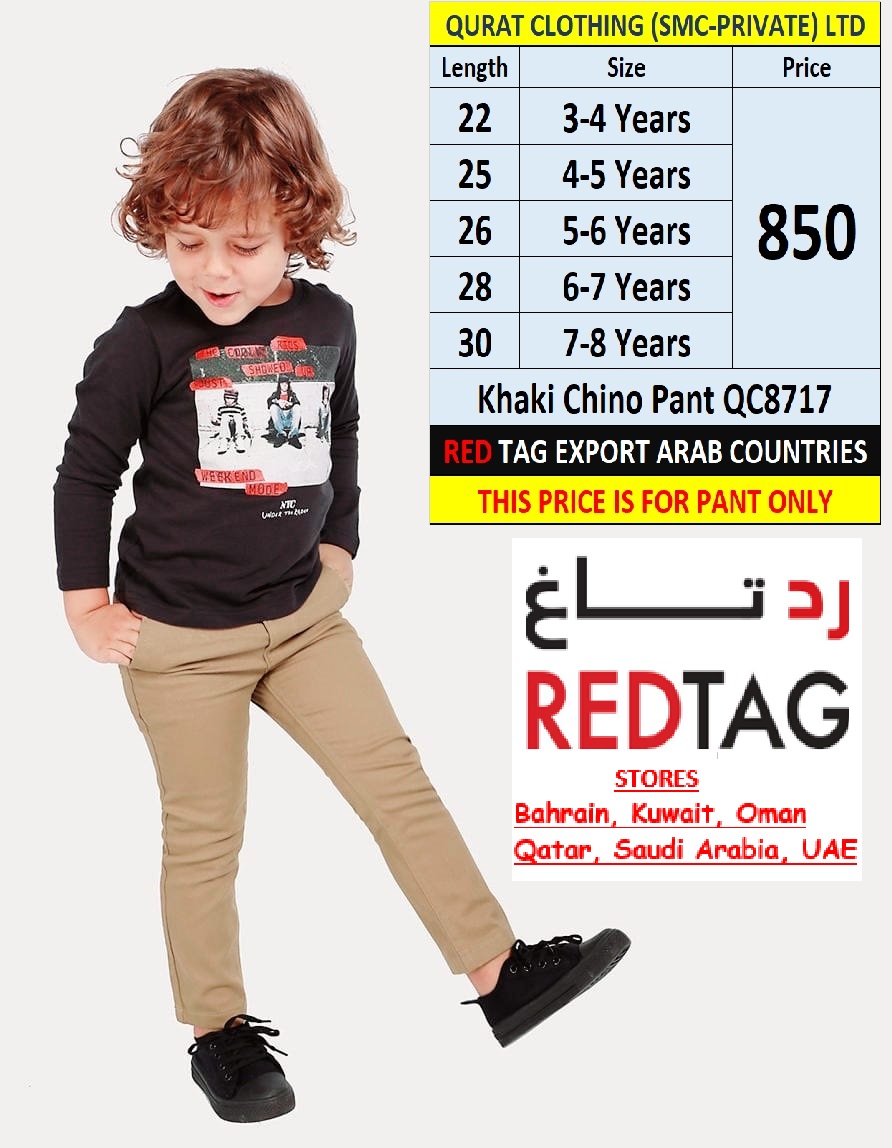 Branded Red Tag Khaki Chino Pant QC8717 Export Arab Countries