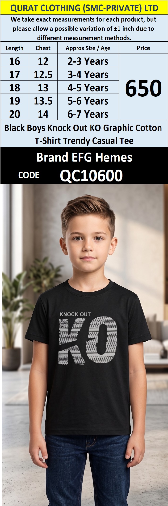 Black Boys Knock Out KO Graphic Cotton T-Shirt Trendy Casual Tee – QC10600