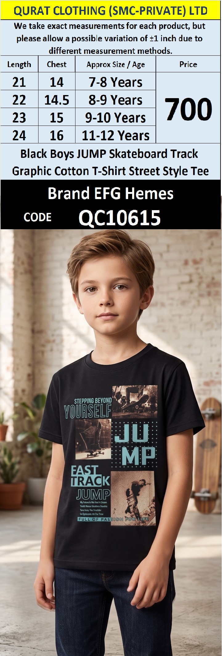 Black Boys JUMP Skateboard Track Graphic Cotton T-Shirt Street Style Tee QC10615