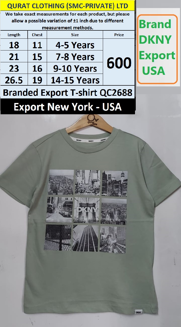 DKNY Brand T-shirt QC2688 Export New York - USA