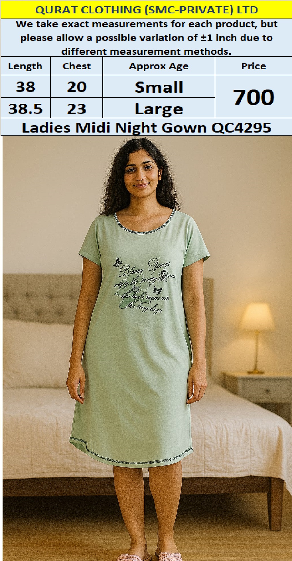 Branded Export Midi Nightgown QC4295