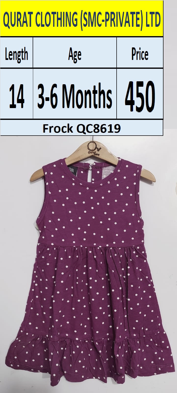 Purple Polka Dots Frock QC8619