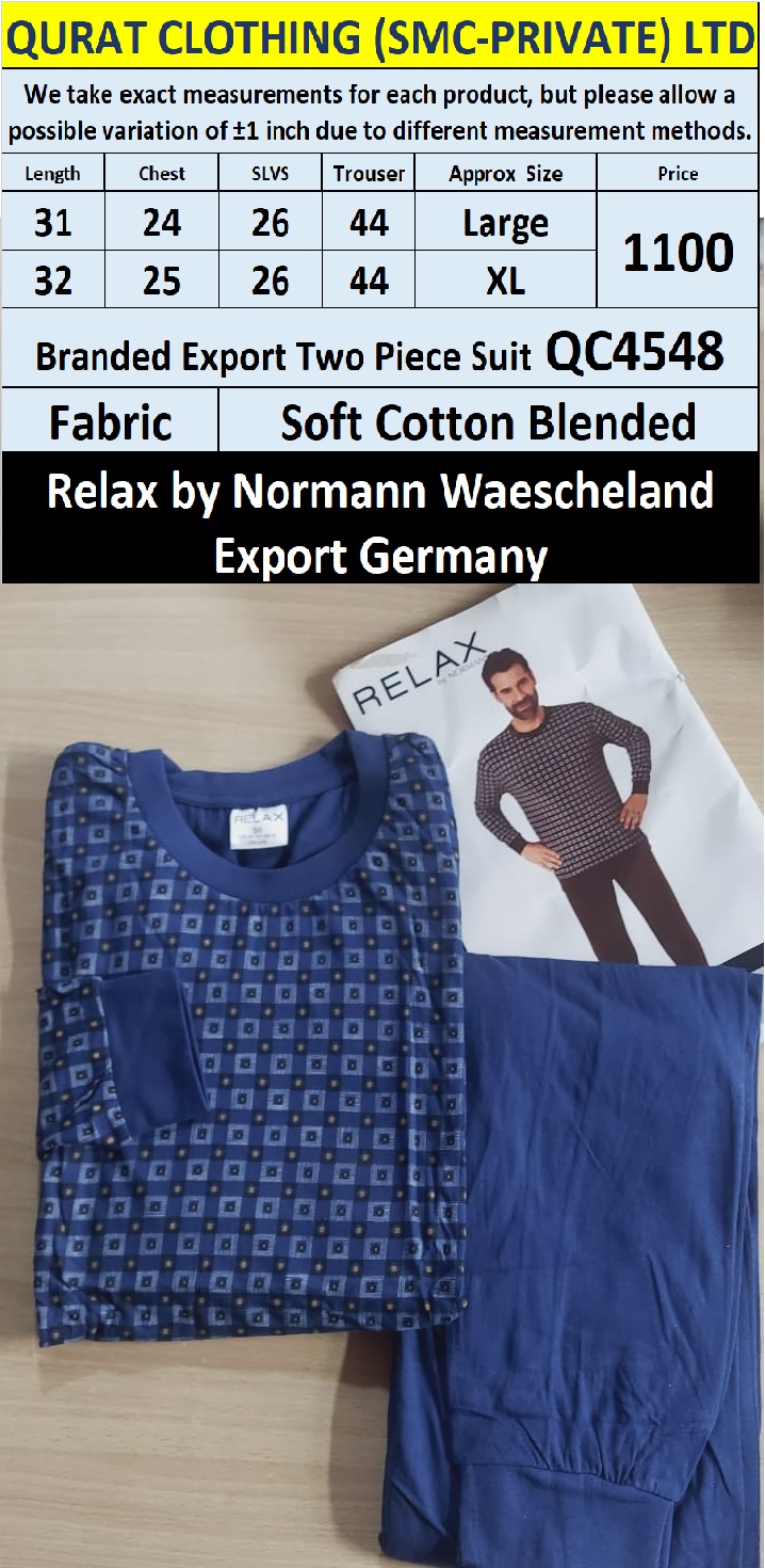 Relax by Normann Waescheland Branded Two Piece Suits QC4548 Export Germany