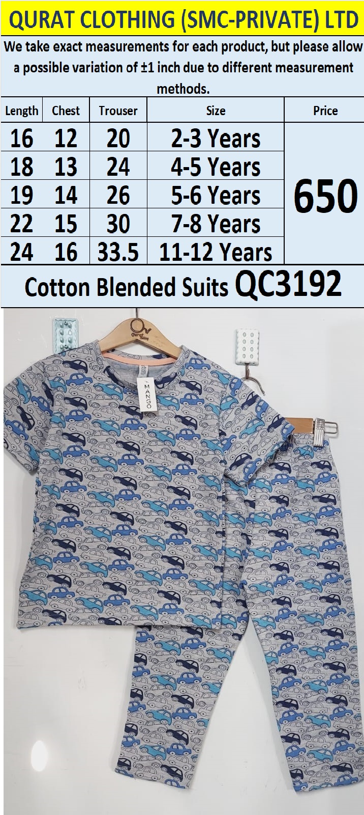 Cotton Blended Suits QC3192