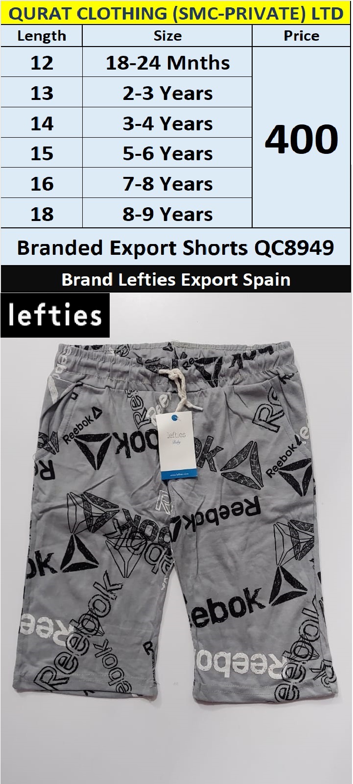 Lefties Brand Export Shorts QC8949 Export Spain