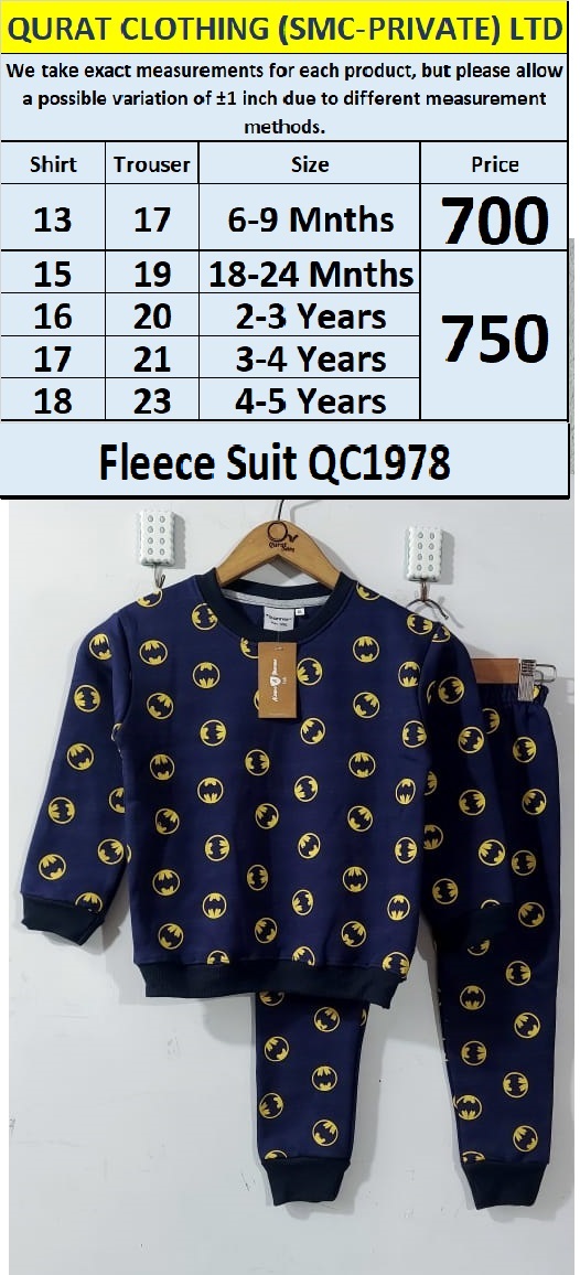 Fleece Two Piece Suit QC1978 by Qurat Clothing 