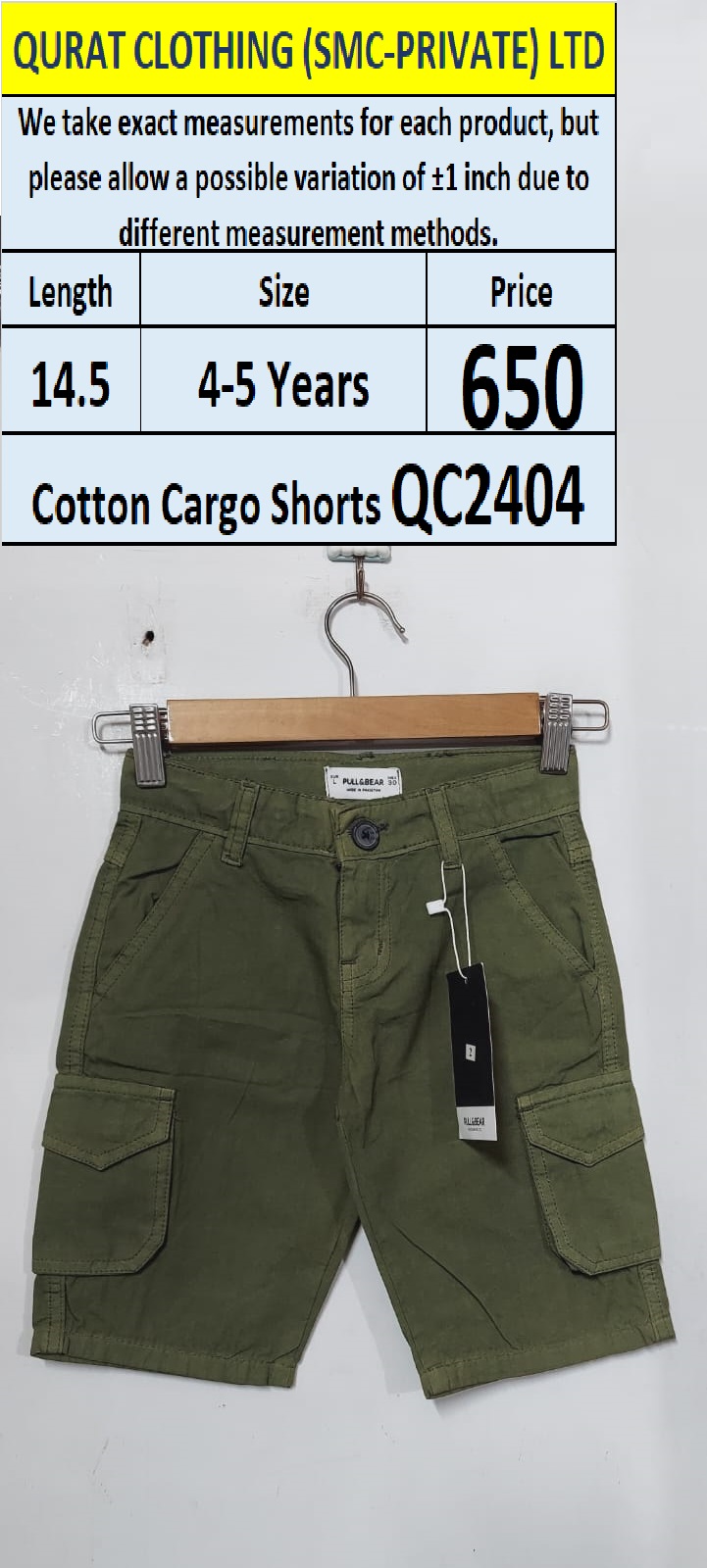 Cotton Cargo Shorts QC2404