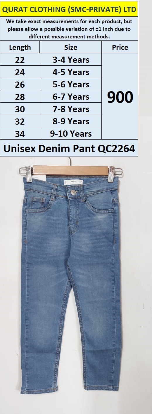 Light Blue Unisex Denim Pant QC2264