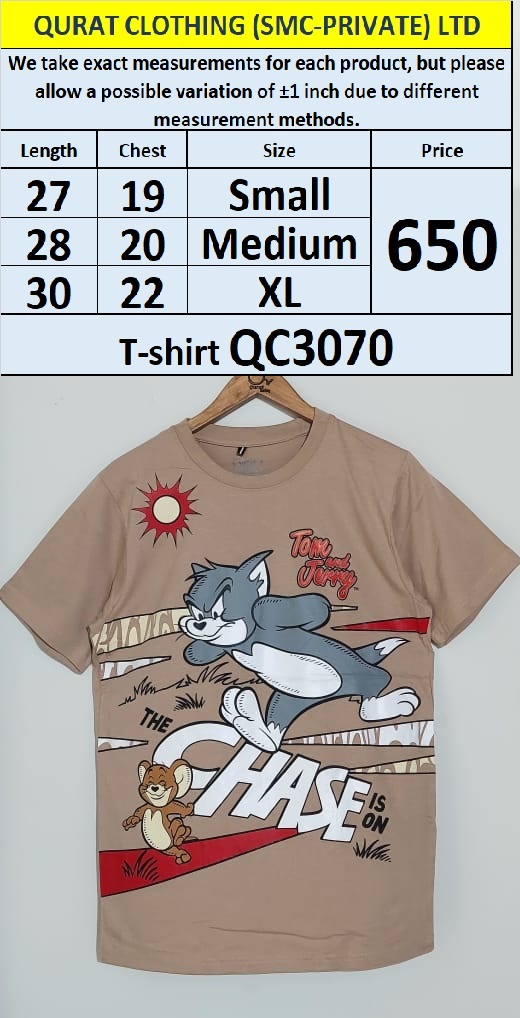 Branded Export Cotton Blended T-shirt QC3070