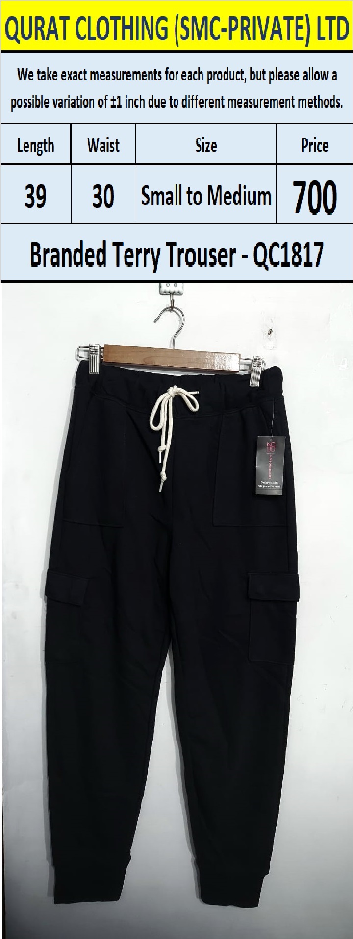 Branded Terry Trouser QC1817 