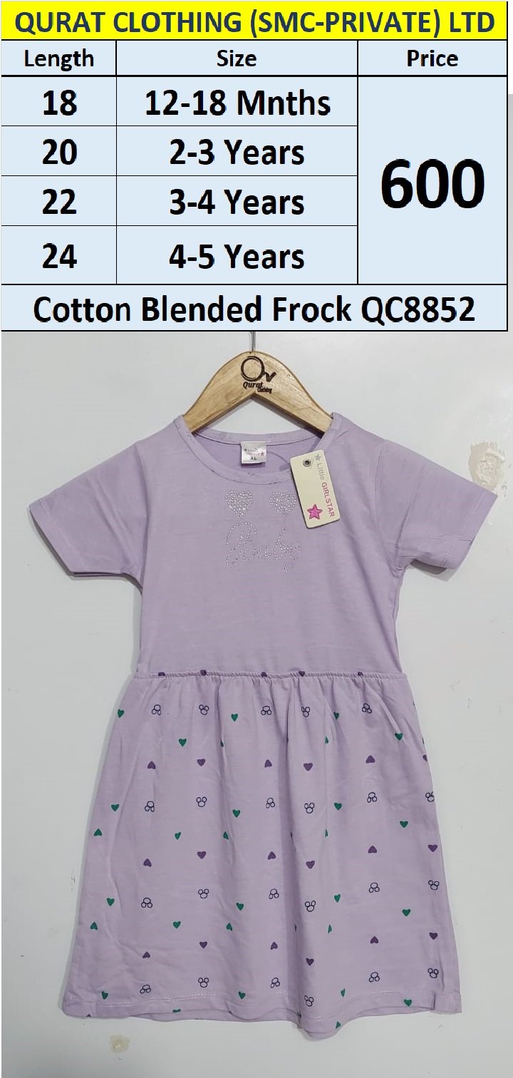 Cotton Blended Frock QC8852 Brand Little Girl Star