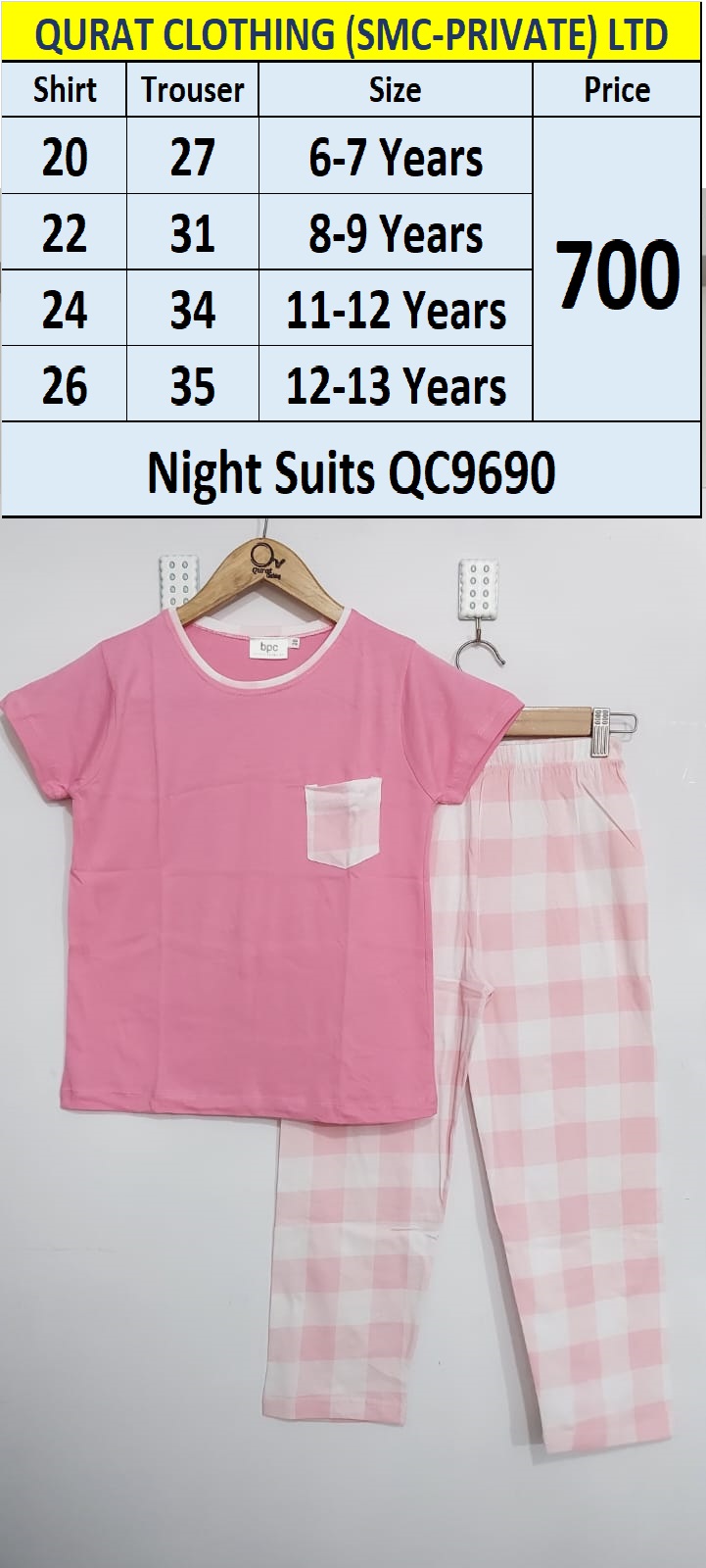 BPC Brand Pink Night Suits QC9690