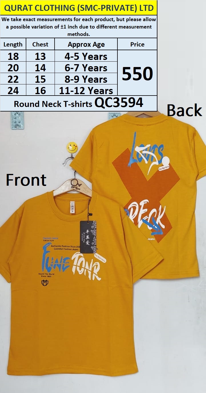 Round Neck Soft Cotton Blended T-shirts QC3594