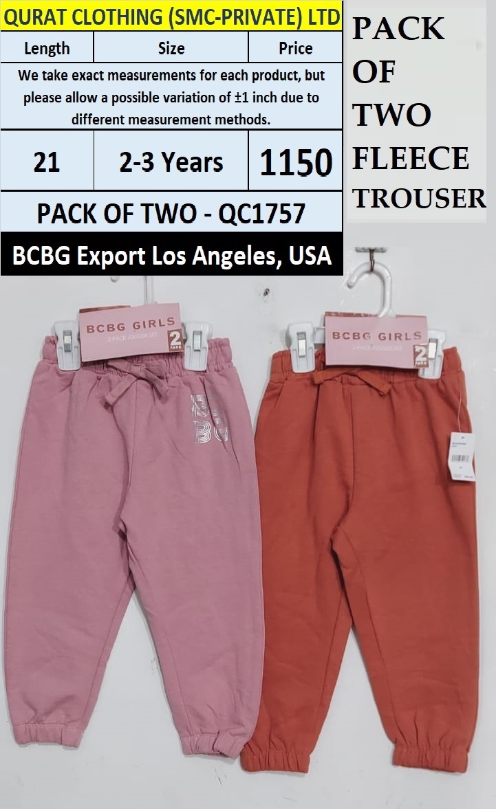 BCBG Brand Fleece PACK OF TWO Trouser QC1757 Export Los Angeles - USA | Qurat Clothing