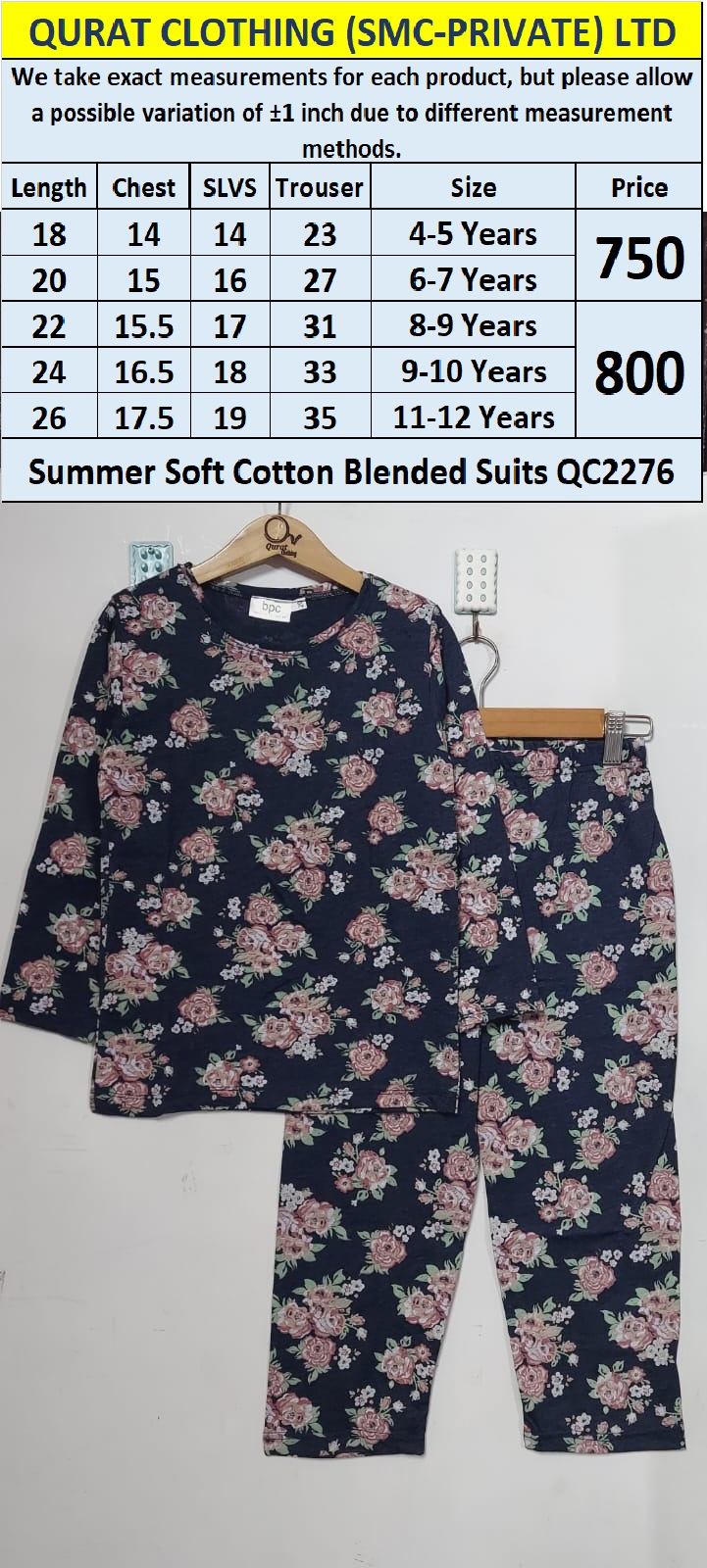 Summer Soft Cotton Blended Suit QC2276