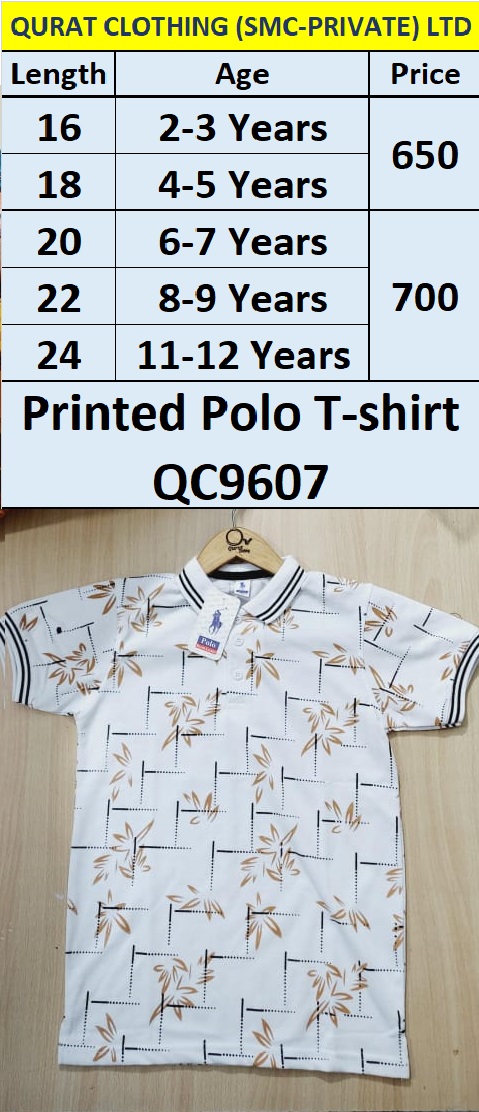 White Printed Polo T-shirt QC9607