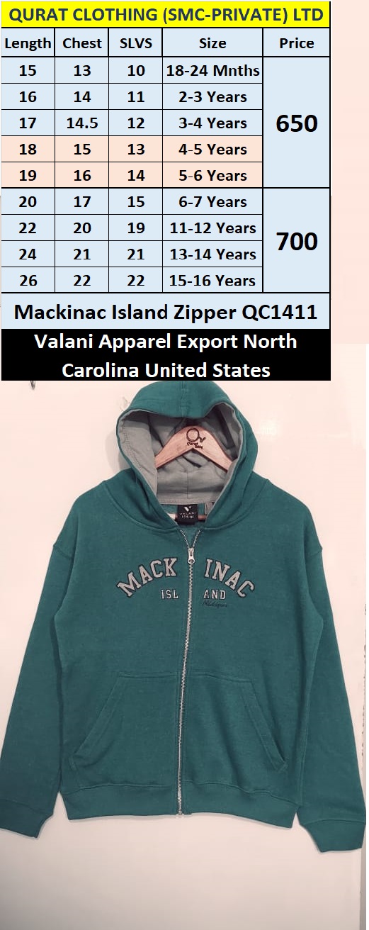 North Carolina Brand Mackinac Zipper QC1411 Export USA