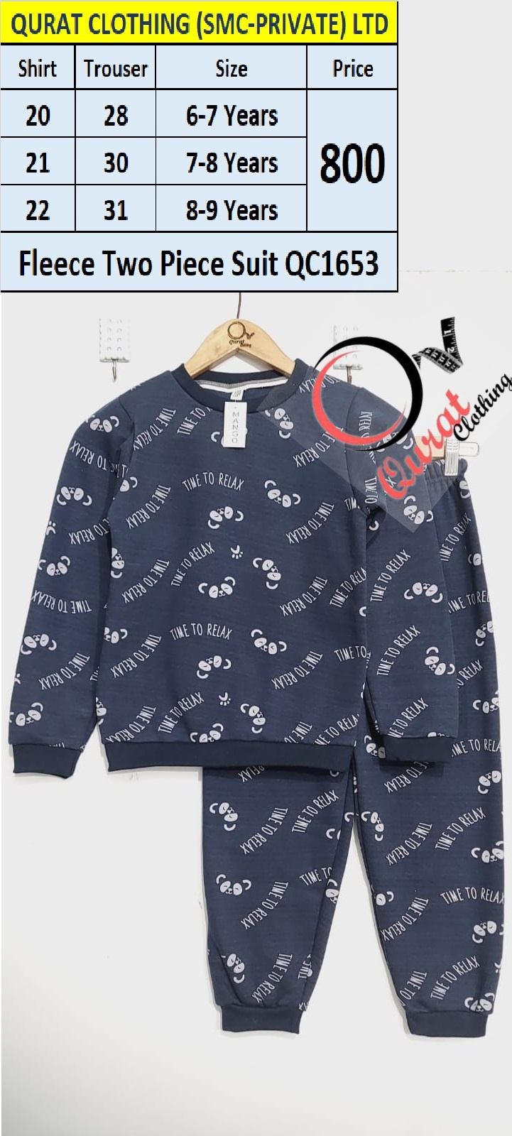 Winter Time to Relax Print Two Piece Suits QC1653