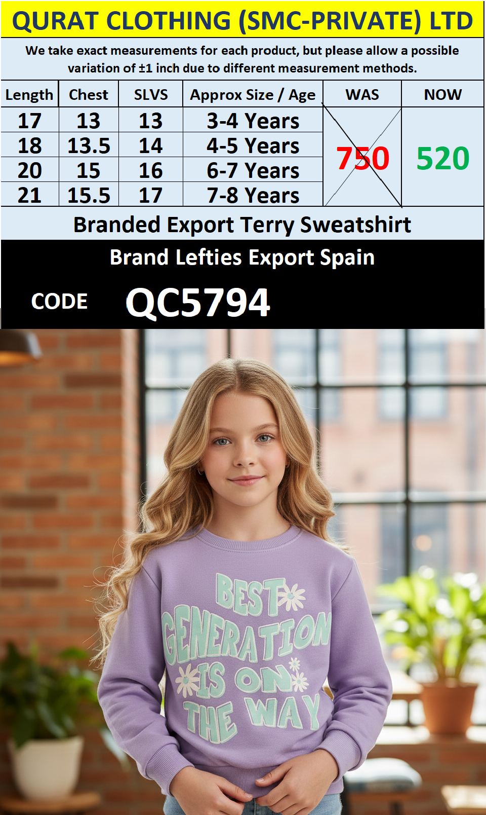 Lefties Brand Terry Sweatshirt Export Europe - QC5794
