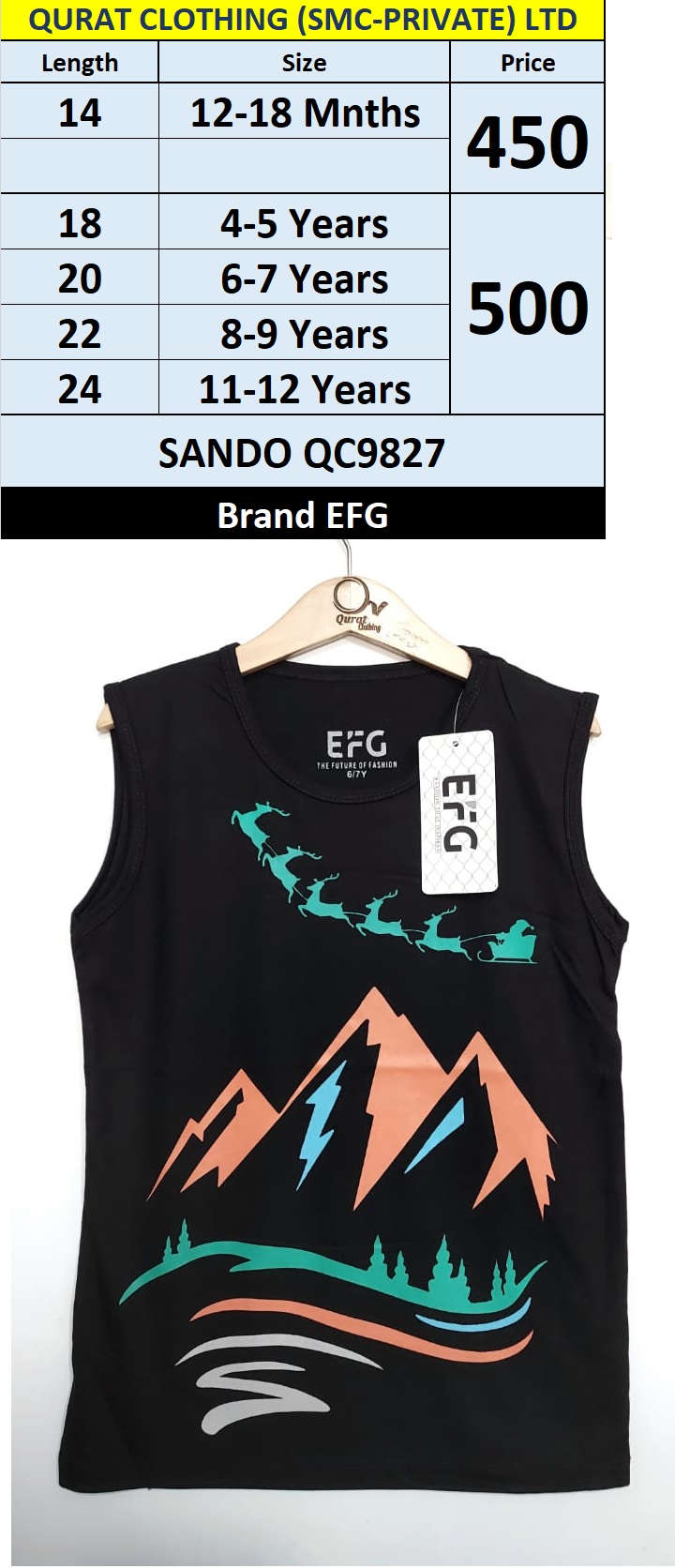 EFG Brand Mountains & Reindeer SANDO QC9827